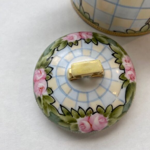 Vintage hand painted Nippon Lidded pot. Japan. Excellent condition. - Picture 6 of 11